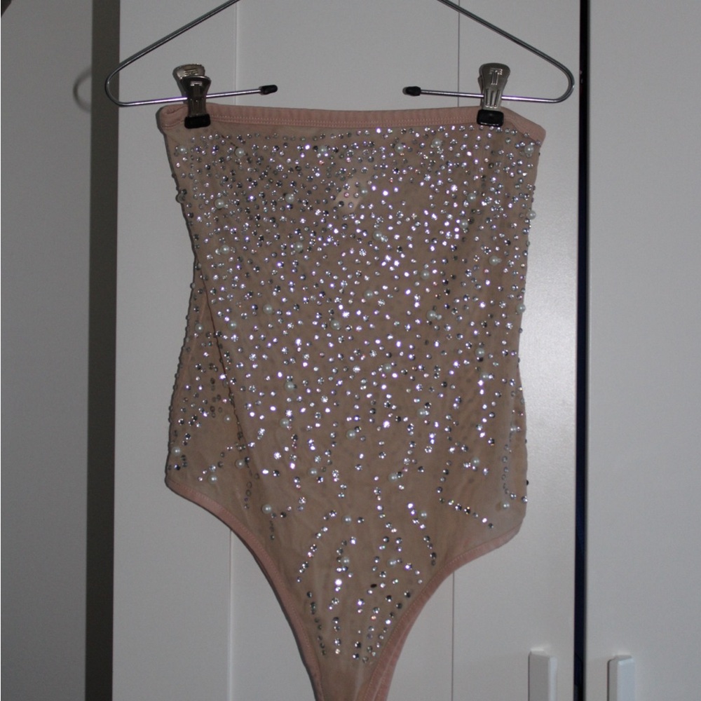 Elegant Nude Shapewear with Rhinestone Accents